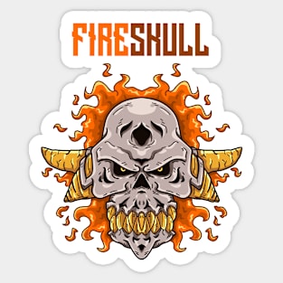 Fire Skull Sticker